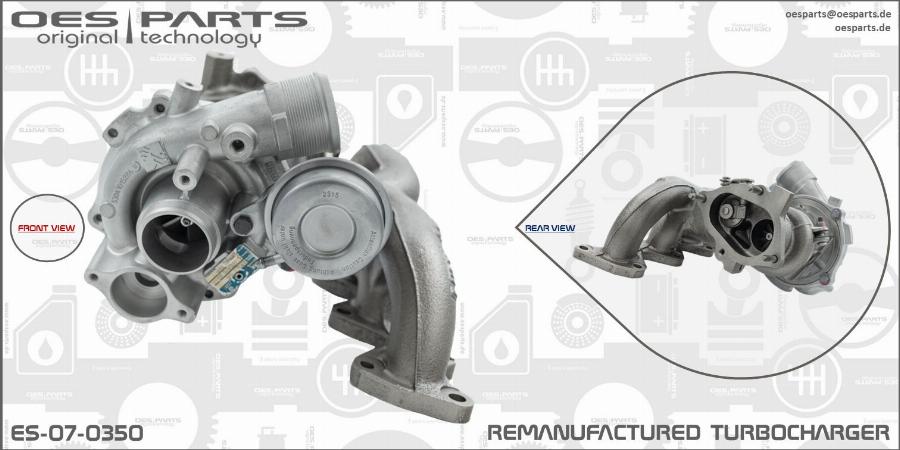 OES PARTS ES-07-0350 - Турбина, принудително пълнене с въздух vvparts.bg