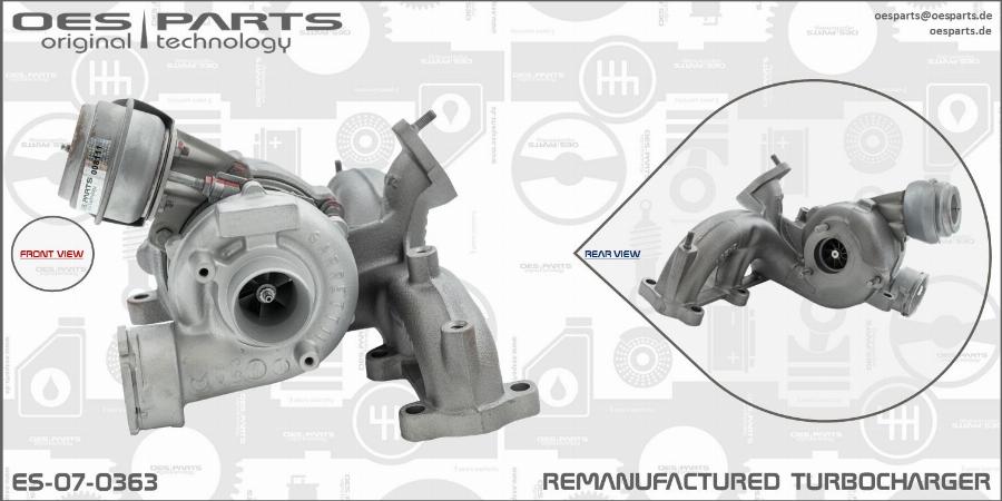 OES PARTS ES-07-0363 - Турбина, принудително пълнене с въздух vvparts.bg