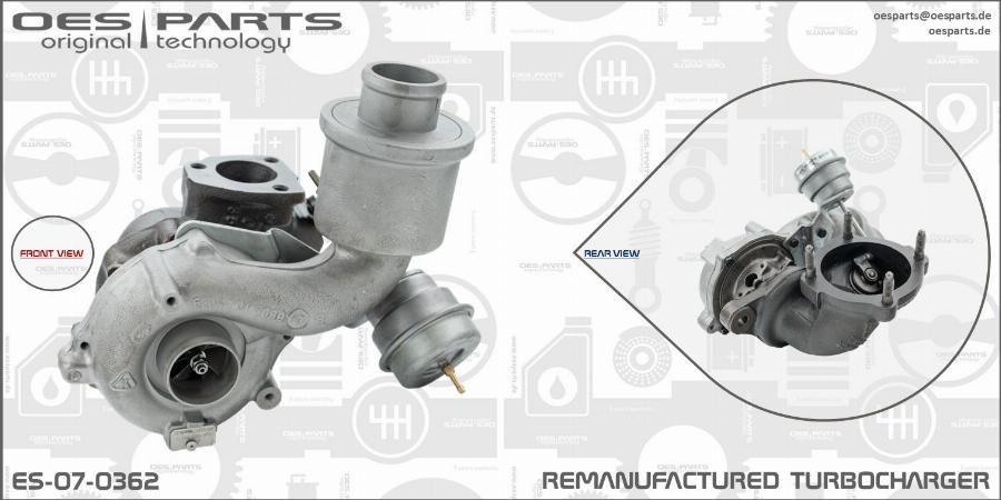 OES PARTS ES-07-0362 - Турбина, принудително пълнене с въздух vvparts.bg