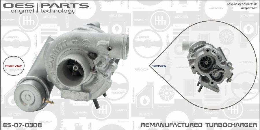 OES PARTS ES-07-0308 - Турбина, принудително пълнене с въздух vvparts.bg