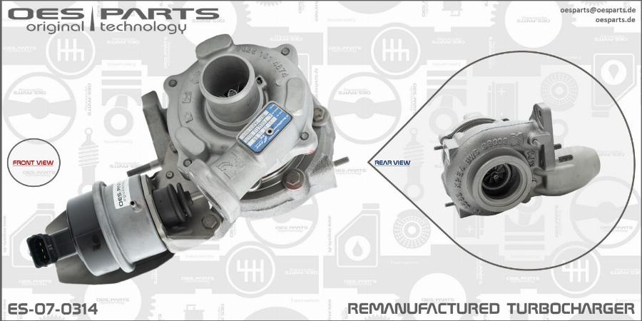 OES PARTS ES-07-0314 - Турбина, принудително пълнене с въздух vvparts.bg