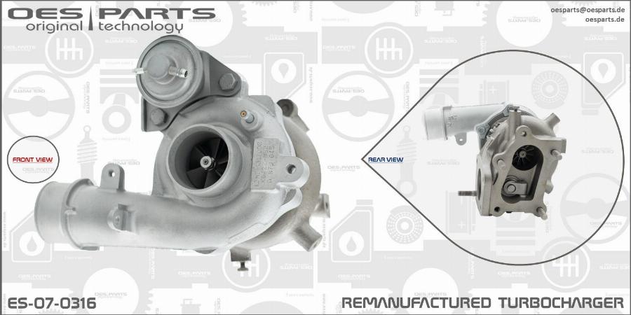 OES PARTS ES-07-0316 - Турбина, принудително пълнене с въздух vvparts.bg