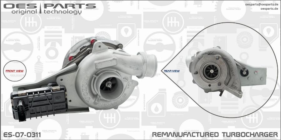 OES PARTS ES-07-0311 - Турбина, принудително пълнене с въздух vvparts.bg