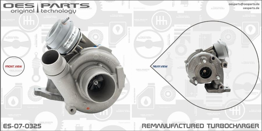 OES PARTS ES-07-0325 - Турбина, принудително пълнене с въздух vvparts.bg