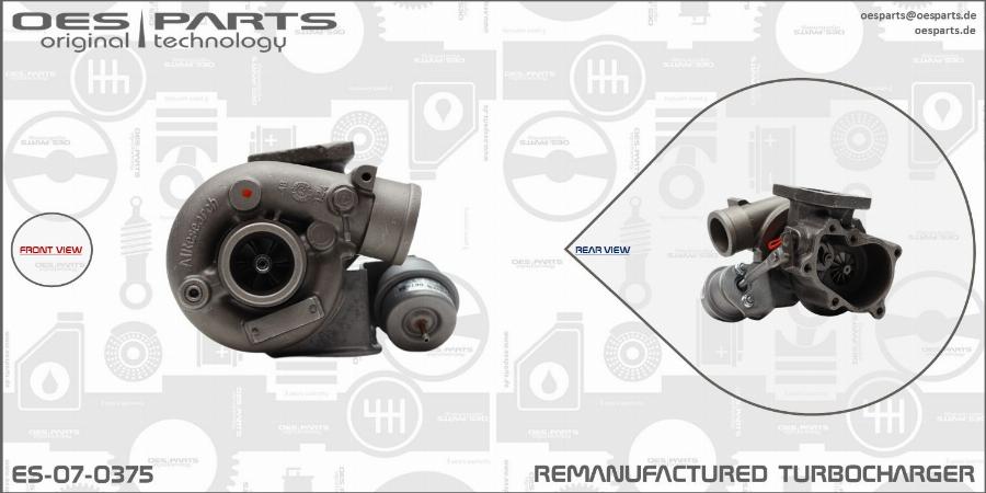 OES PARTS ES-07-0375 - Турбина, принудително пълнене с въздух vvparts.bg