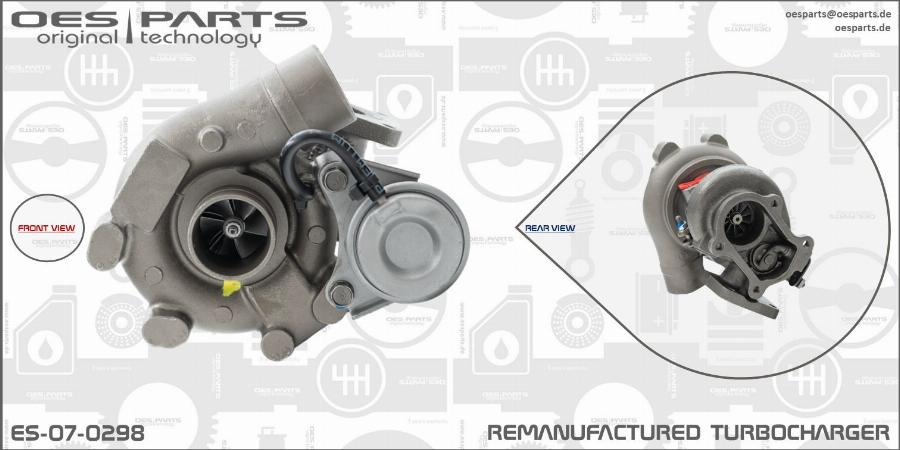 OES PARTS ES-07-0298 - Турбина, принудително пълнене с въздух vvparts.bg