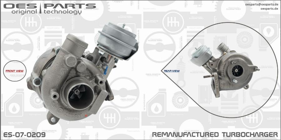 OES PARTS ES-07-0209 - Турбина, принудително пълнене с въздух vvparts.bg