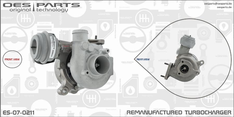 OES PARTS ES-07-0211 - Турбина, принудително пълнене с въздух vvparts.bg