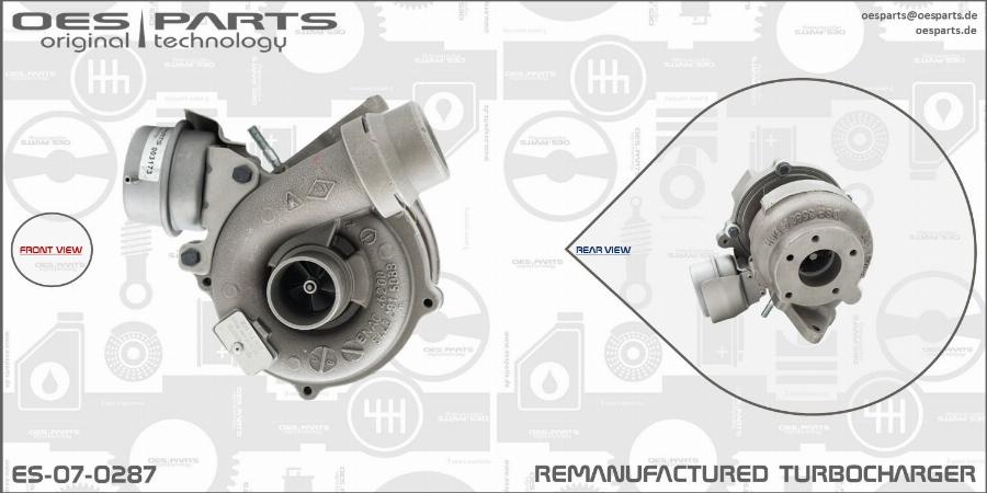 OES PARTS ES-07-0287 - Турбина, принудително пълнене с въздух vvparts.bg