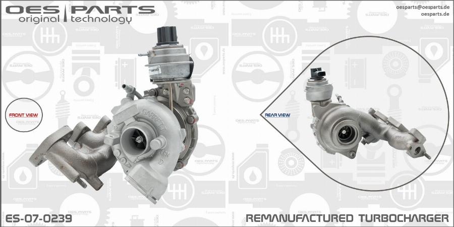 OES PARTS ES-07-0239 - Турбина, принудително пълнене с въздух vvparts.bg