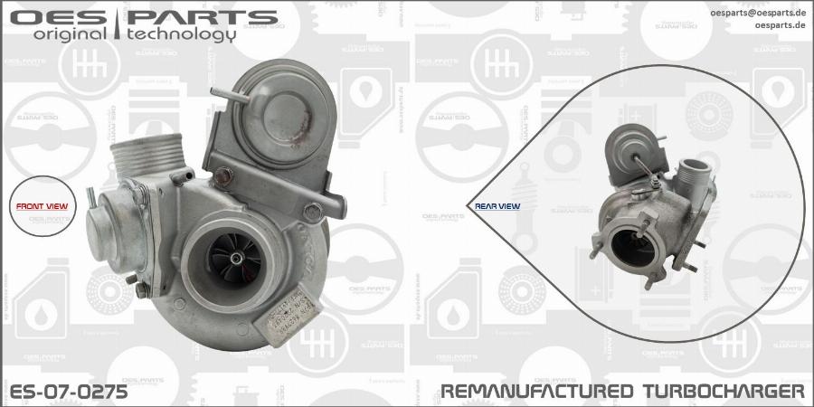 OES PARTS ES-07-0275 - Турбина, принудително пълнене с въздух vvparts.bg