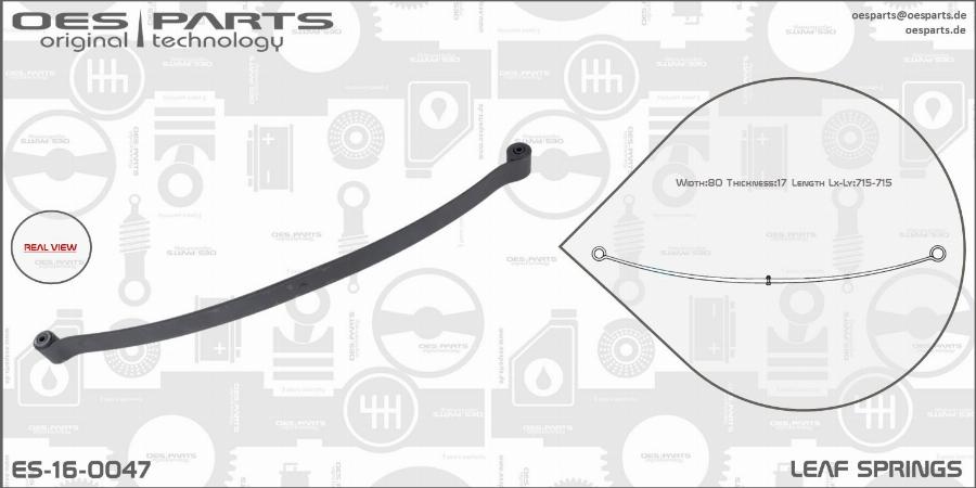 OES PARTS ES-16-0047 - Лист на ресьор vvparts.bg