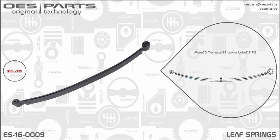 OES PARTS ES-16-0009 - Лист на ресьор vvparts.bg