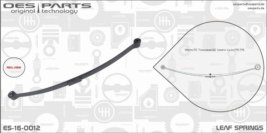 OES PARTS ES-16-0012 - Лист на ресьор vvparts.bg