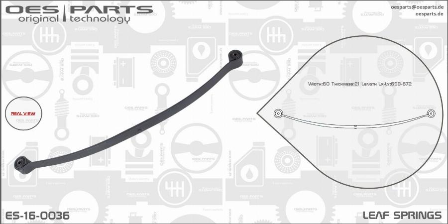 OES PARTS ES-16-0036 - Лист на ресьор vvparts.bg