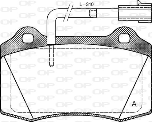 Open Parts BPA0434.32 - Комплект спирачно феродо, дискови спирачки vvparts.bg