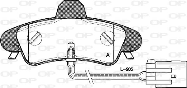 Open Parts BPA0433.12 - Комплект спирачно феродо, дискови спирачки vvparts.bg