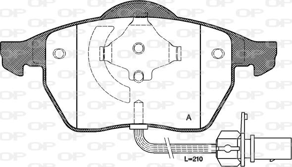 Open Parts BPA0390.22 - Комплект спирачно феродо, дискови спирачки vvparts.bg