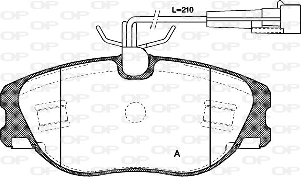 Open Parts BPA0305.72 - Комплект спирачно феродо, дискови спирачки vvparts.bg