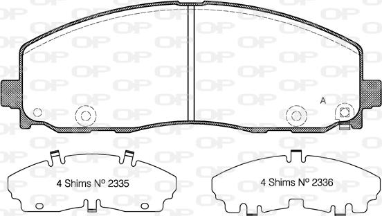 Open Parts BPA1484.04 - Комплект спирачно феродо, дискови спирачки vvparts.bg