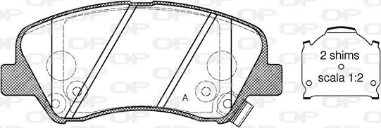 Open Parts BPA1488.02 - Комплект спирачно феродо, дискови спирачки vvparts.bg