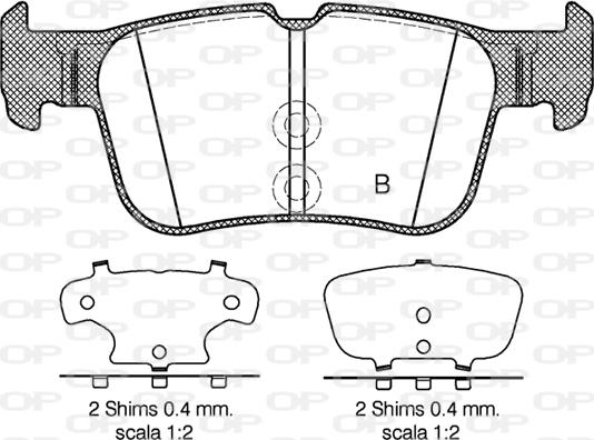 Open Parts BPA1551.12 - Комплект спирачно феродо, дискови спирачки vvparts.bg