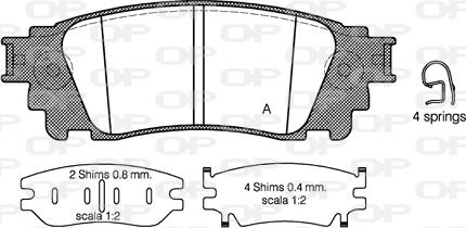 Open Parts BPA1636.00 - Комплект спирачно феродо, дискови спирачки vvparts.bg