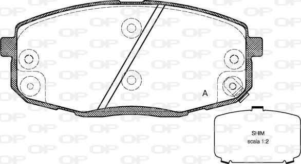 Open Parts BPA1038.12 - Комплект спирачно феродо, дискови спирачки vvparts.bg