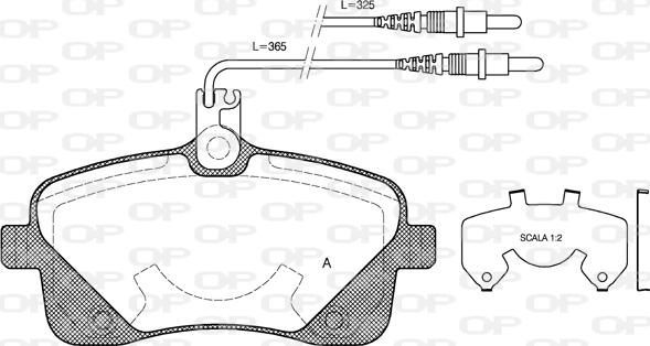 Open Parts BPA1102.02 - Комплект спирачно феродо, дискови спирачки vvparts.bg