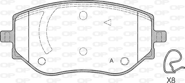 Open Parts BPA1887.00 - Комплект спирачно феродо, дискови спирачки vvparts.bg