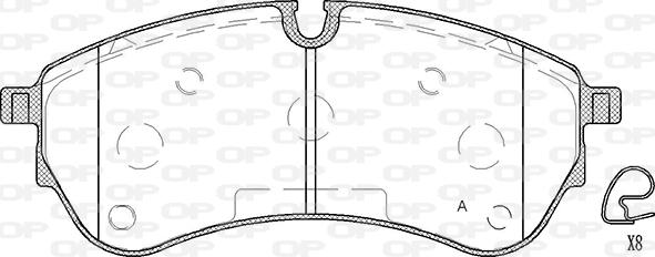 Open Parts BPA1830.00 - Комплект спирачно феродо, дискови спирачки vvparts.bg