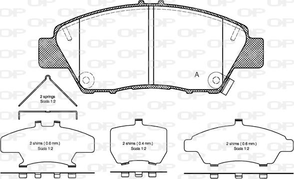 Open Parts BPA1358.02 - Комплект спирачно феродо, дискови спирачки vvparts.bg