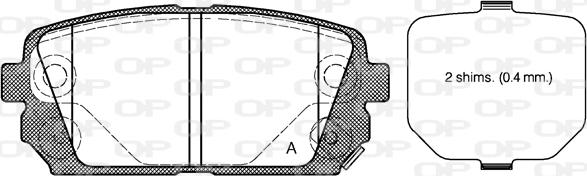 Open Parts BPA1303.02 - Комплект спирачно феродо, дискови спирачки vvparts.bg