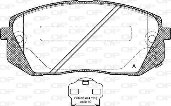 Open Parts BPA1302.02 - Комплект спирачно феродо, дискови спирачки vvparts.bg