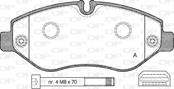 Open Parts BPA1245.10 - Комплект спирачно феродо, дискови спирачки vvparts.bg