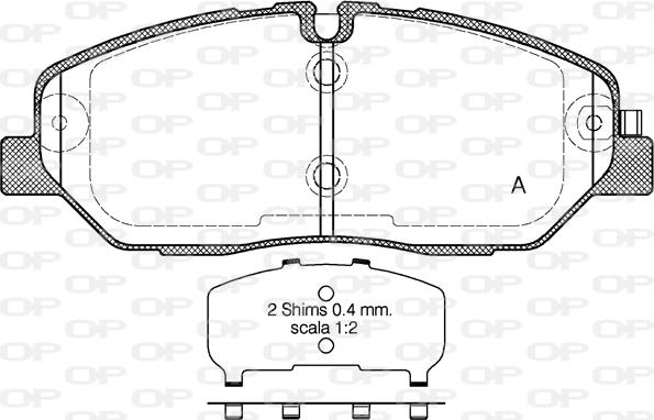 Open Parts BPA1226.32 - Комплект спирачно феродо, дискови спирачки vvparts.bg