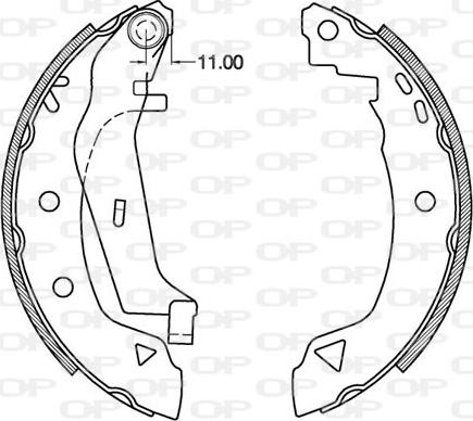 Open Parts BSA2098.00 - Комплект спирачна челюст vvparts.bg