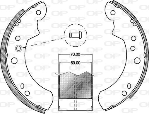 Open Parts BSA2051.00 - Комплект спирачна челюст vvparts.bg