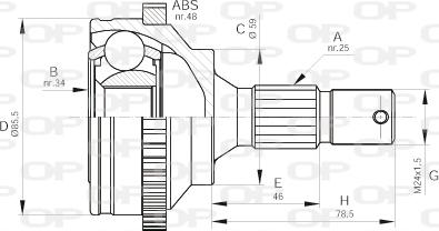 Open Parts CVJ5499.10 - Каре комплект, полуоска vvparts.bg