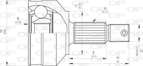 Open Parts CVJ5459.10 - Каре комплект, полуоска vvparts.bg