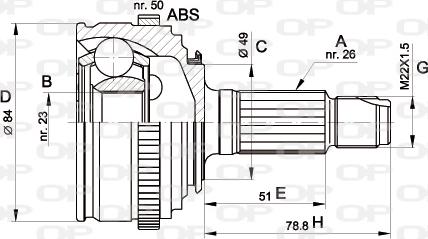 Open Parts CVJ5467.10 - Каре комплект, полуоска vvparts.bg