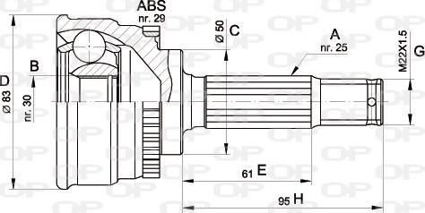 Open Parts CVJ5484.10 - Каре комплект, полуоска vvparts.bg