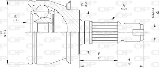 Open Parts CVJ5488.10 - Каре комплект, полуоска vvparts.bg