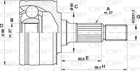 Open Parts CVJ5483.10 - Каре комплект, полуоска vvparts.bg