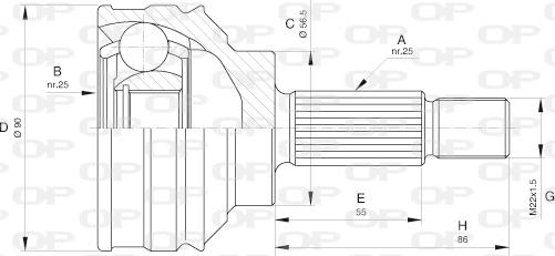 Open Parts CVJ5599.10 - Каре комплект, полуоска vvparts.bg