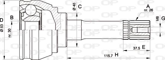 Open Parts CVJ5569.10 - Каре комплект, полуоска vvparts.bg