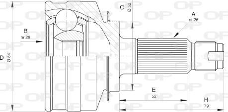 Open Parts CVJ5517.10 - Каре комплект, полуоска vvparts.bg