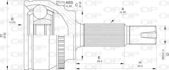 Open Parts CVJ5588.10 - Каре комплект, полуоска vvparts.bg