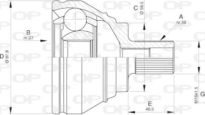 Open Parts CVJ5536.10 - Каре комплект, полуоска vvparts.bg