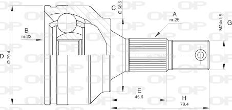 Open Parts CVJ5530.10 - Каре комплект, полуоска vvparts.bg